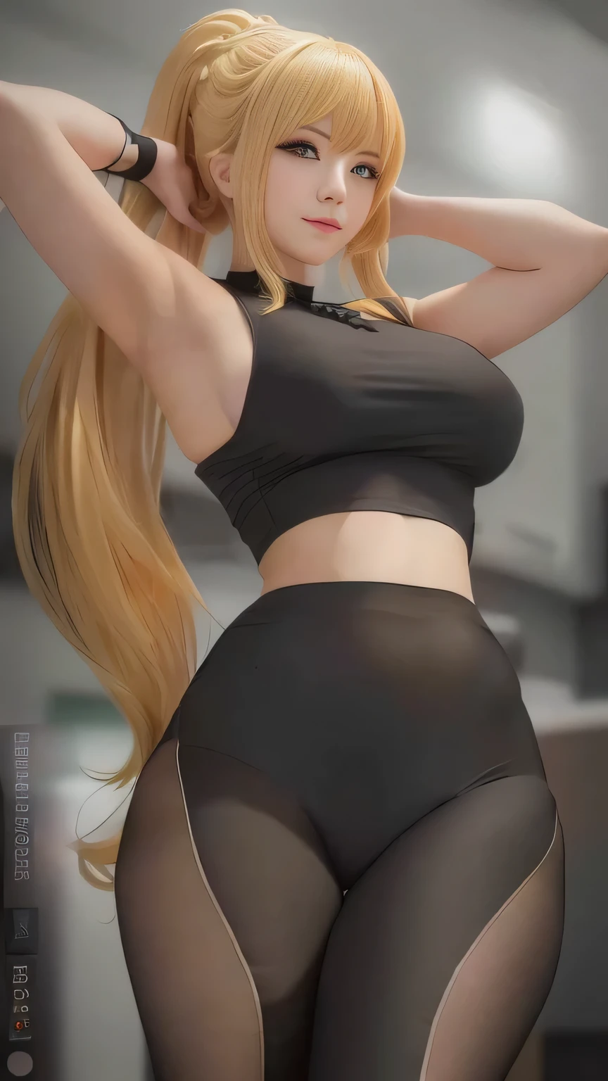 change character anime photos into realistic photos, 4k, with maximum detail, high resolution, clear display, HD quality, perfect photo, realistic, detailed, quality, perfect, ultra hight, one photo, same style, detailed focus ,potret premium , detail skin, darkness (konosuba)