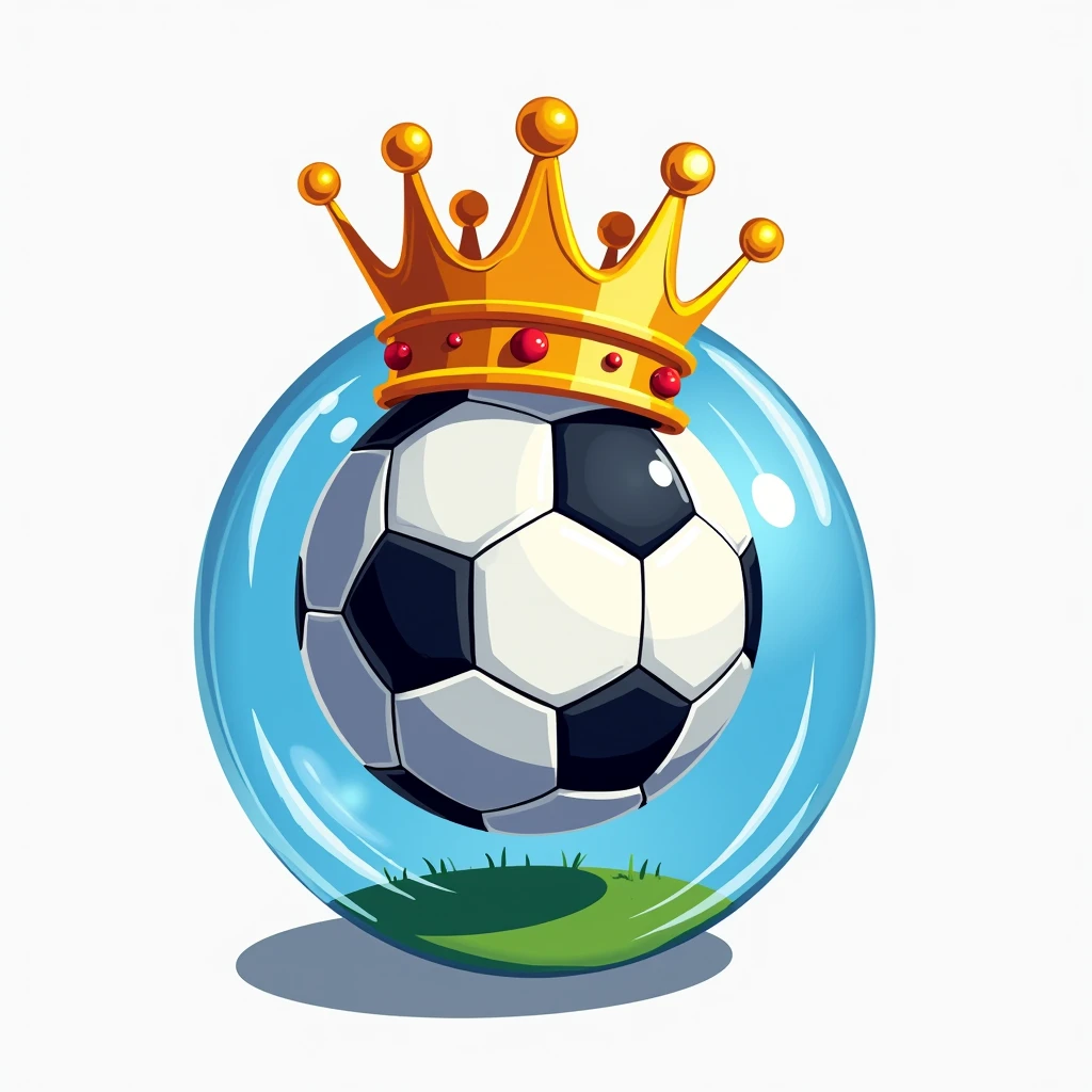 Logo, football in the bubble, king's crown on top of the ball, Enjoy “Gol Primer Tiempo”