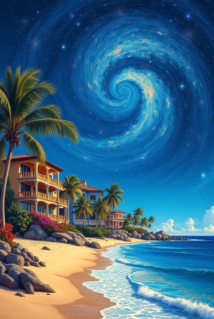 playa, Puerto Peñasco hotels, sonora, Mexico, with Van Gogh's Starry Night