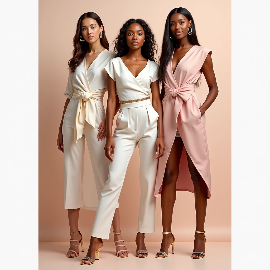 Create a fashion poster for the brand N'Lin, showcasing its chic and trendy style. The poster should appeal to young women aged 25-30, highlighting the brand's focus on fashionable and contemporary designs. Use a sleek and modern aesthetic with high-quality visuals that exude sophistication and style. Incorporate elements like bold typography, elegant models, and a clean layout that reflects the brand's identity as a leader in high-end fashion for young, stylish women. The overall design should convey a sense of exclusivity, confidence, and cutting-edge fashion.
