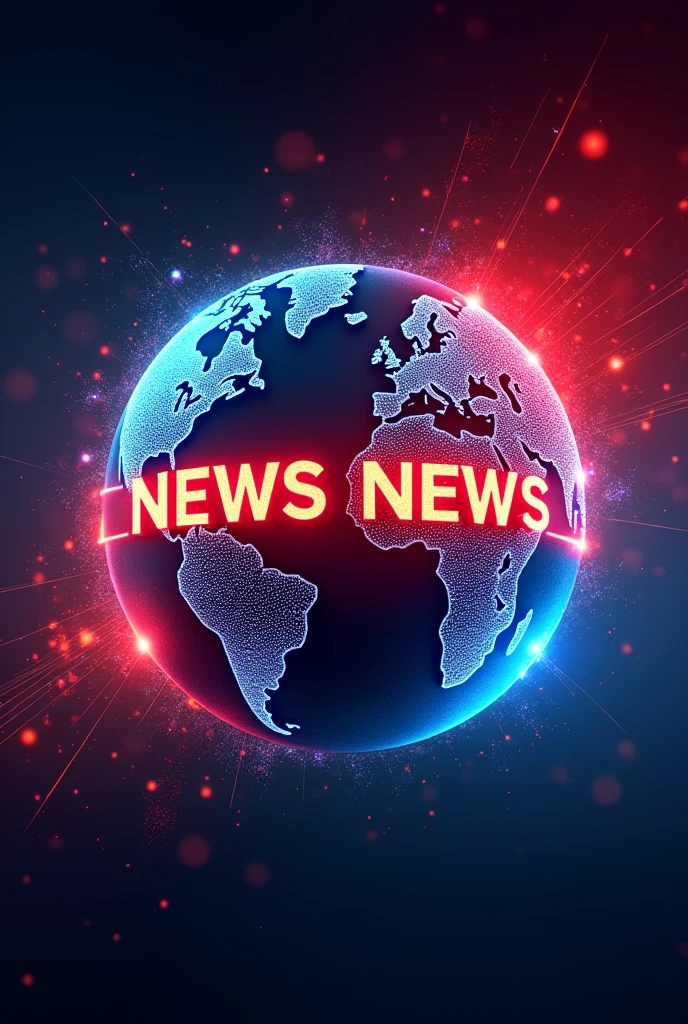 I want a design for a YouTube banners 3D news channel in red and blue