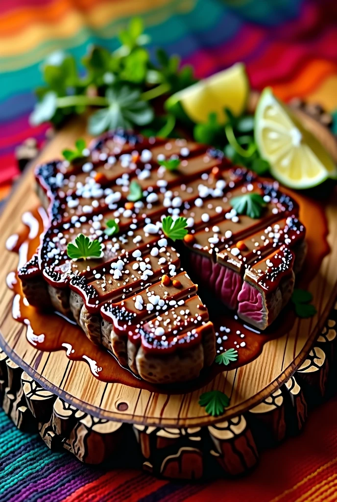 Beef steak shaped like a silhouette from the state of Sonora, mexico