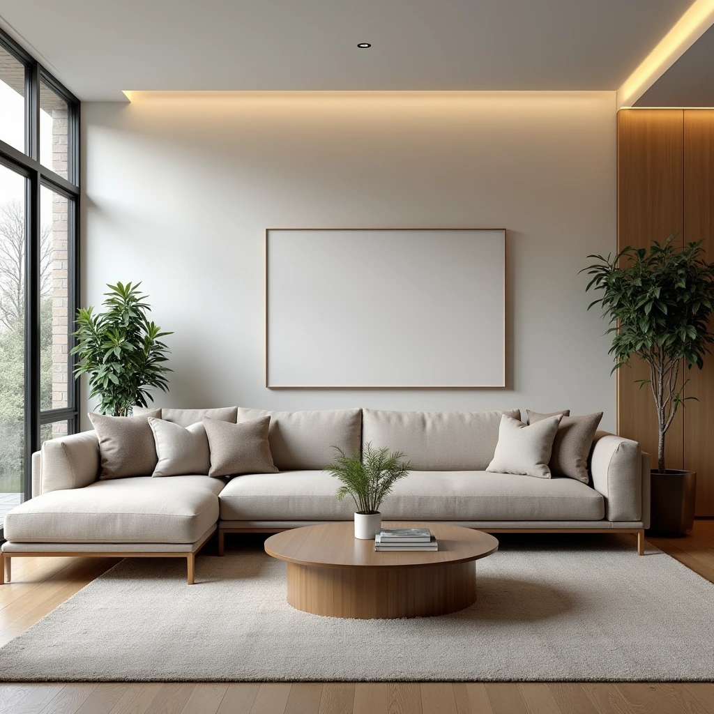 Living room with modern sofas