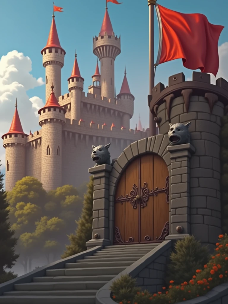 Kingdom, Castle red flag, entrance