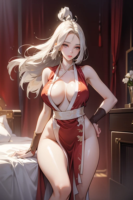 high quality,HD,16K,Sharp Line,1 Girl,fantasy, (Fire Spirits),Pretty Face, Large Breasts, Beautiful legs,In the mountains,Focus Girl,detailed Pretty Face,Detailed clothes,beautiful eyes,Cool,Sexy,Dynamic Angle,穿着华服的神明Strike a pose拍照, Ancient mysterious sexy goddess, Traditional beauty woman, Beautiful female warrior god of war , Beautiful sexy goddess, Gorgeous role-playing, high, Beautiful young girl, Beautiful woman, 华丽Beautiful woman, Complex clothing,Chinese Mystical Aesthetics, Beautiful Asian ancient mysterious girl, Extremely detailed shot of the goddess, Jaw-dropping sexy beauty, Big breasts deep neckline sexy belly button(butt), (bedroom), (Sexy Girls), masterpiece, best quality, Bangs, blush, Chest, clavicle, Eyebrows visible through hair, (Ombre gold hair), Jewelry, Long hair,Bright Eyes, ring, (solitary), illustration, fashionable, miss, Strike a pose, background, element, confident, Express, Accessories, majestic, striking, key point, Dynamic poses, ((plump)), (black))Woman in transparent dress,Viewer,(((Full breasts, Keeley University))),Slim waist,(Navel exposed,Bare waist), Long hair, extreme detailed details, 详细的fantasy艺术, Stunning character art, Beautiful and exquisite character art, Beautiful transparent dress, Very detailed, Large Breasts,Chest,Golden ratio figure,Beautiful figure,Ultra wide-angle shooting,Full body shot拍摄,Body close-up,Full body shot,Wearing a pleated tulle skirt,柔和动漫illustration, 柔和的深色background,Fujifilm XT3 Clear focus, f 5.6, High Detail, Clear focus,(Wearing openwork clothing),, (Natural light), (Tempting)translucent, Good velvet quality, Compared, Divine Light,, Silver hair, 天空background, Absolute Strength,Female Shinmei,穿着性感丝绸的Female Shinmei,,Large Breasts,Chest,Golden ratio figure,Beautiful figure,Ultra wide-angle shooting,Full body shot,Body close-up,Full body shot, Wearing a tulle dress, Model shooting style, Large Breasts,饱满Chest,Golden ratio figure,Beautiful figure,(Extremely detailed CG 8k wallpaper unit), The most beautiful artistic photos in the world, , 8K 超HD, ) on the beach,Sexy lazy posture,Sexy seductive expression,best quality,masterpiece,Ultra-high resolution,(Practical:1.4),original photo,Ultra-high resolution