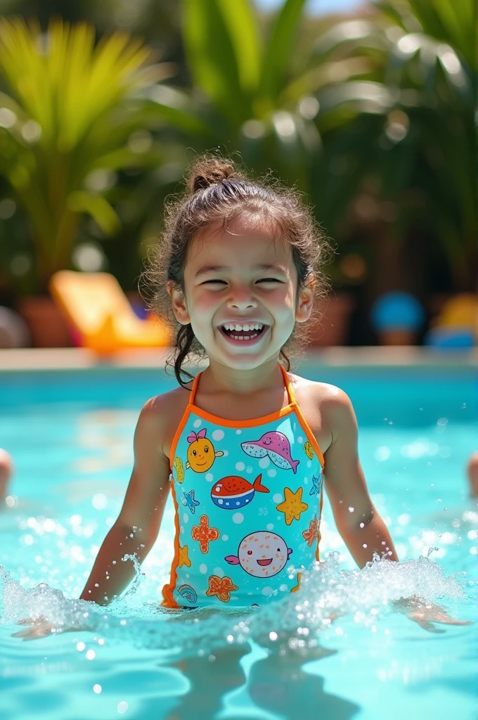 8-year-old in a swimsuit