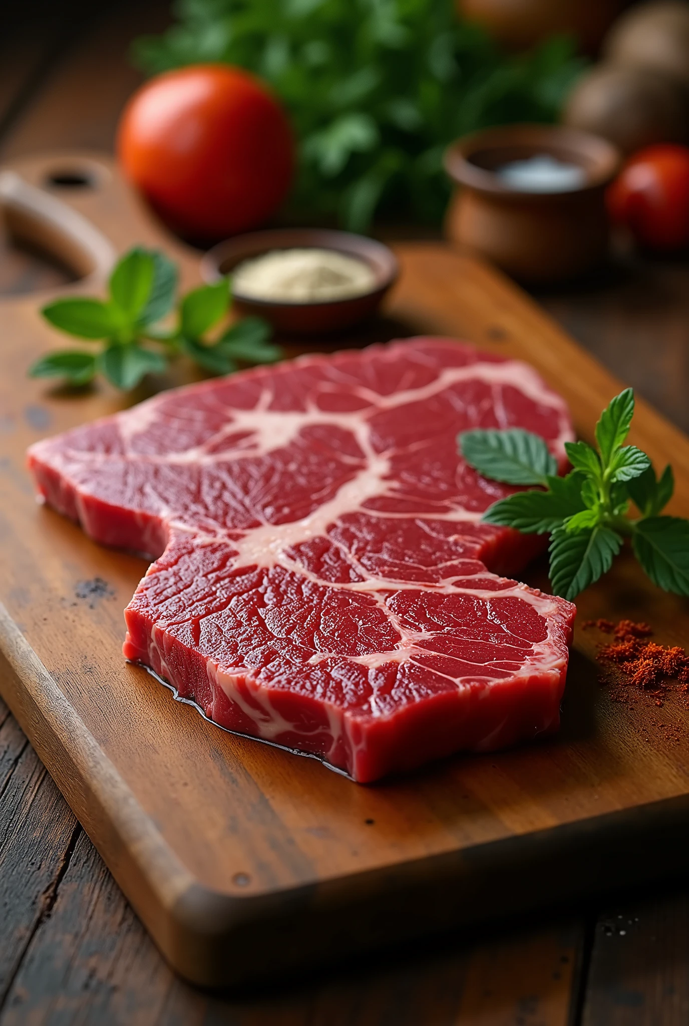 Beefsteak shaped like the state of Sonora, mexico