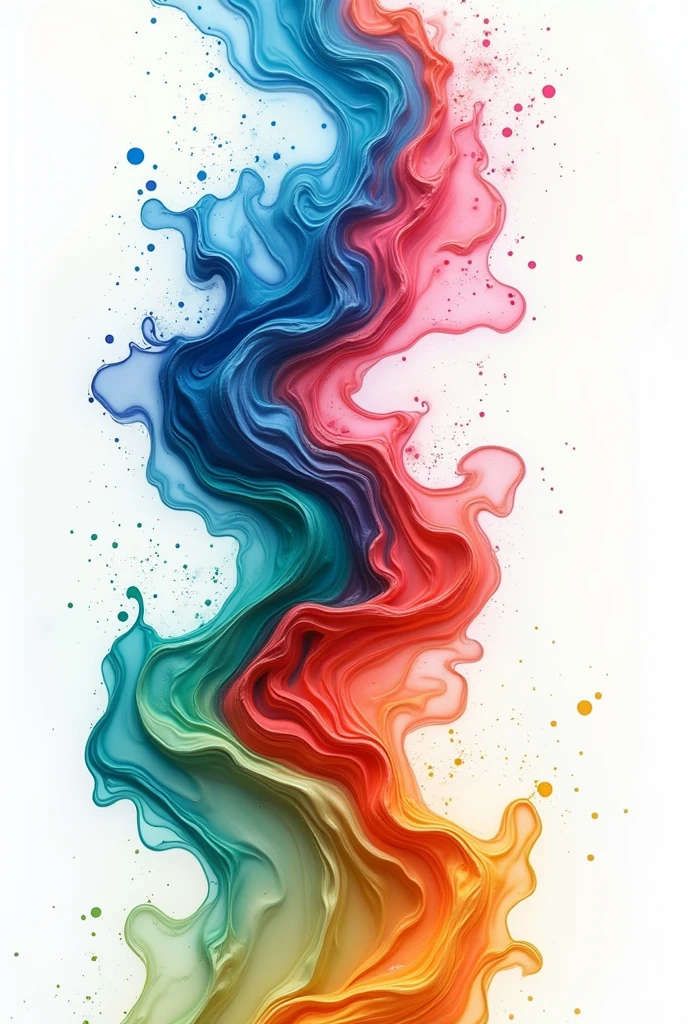 Fluid movements with varied colors on a white screen 
