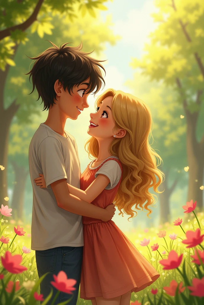 180 cm boy and 135 cm girl standing together as a couple in realism