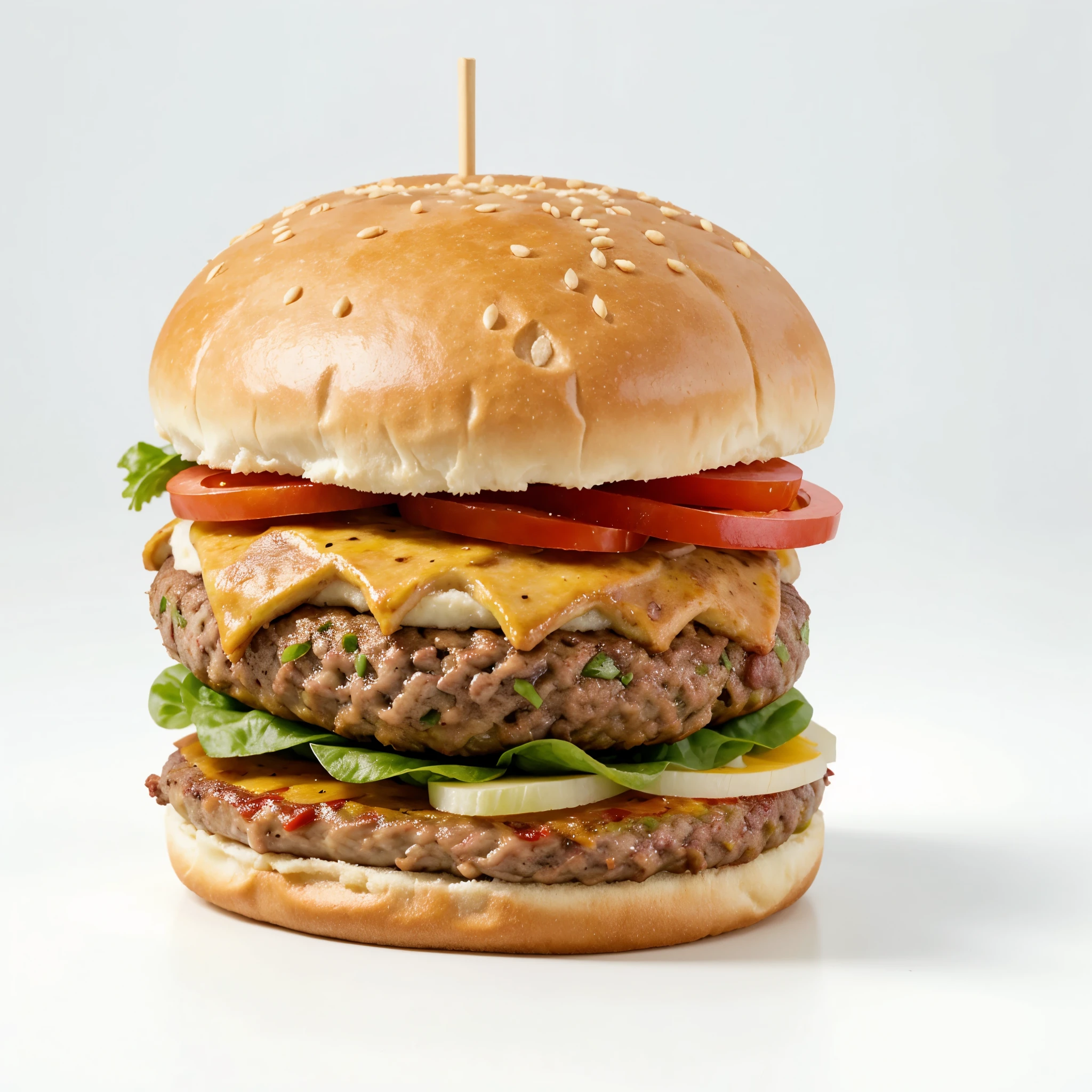 Hamburger is isolated in the white background
