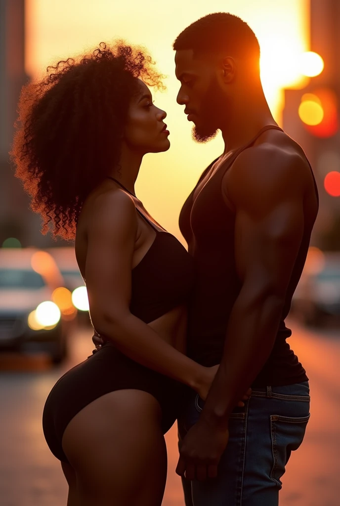 Big butt and busty woman giving her ass to a big black guy