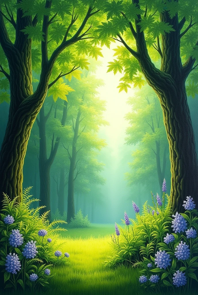 oil painting of green nature