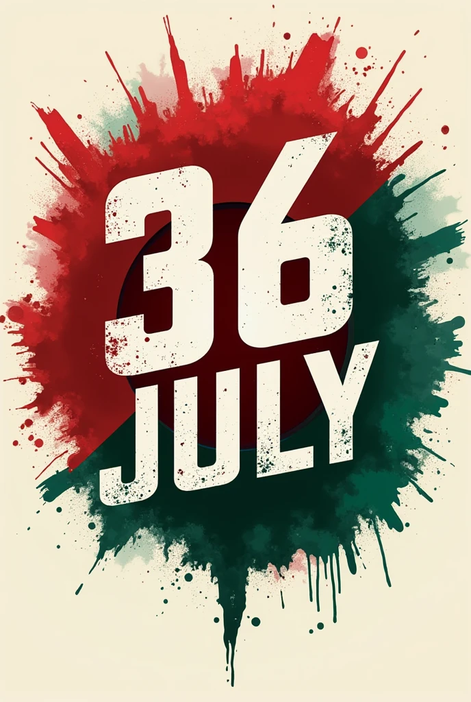 36 july bangladeshi student movement logo only text and background, no human body on frame.
