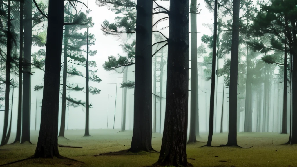 tall pine trees in a forest with a foggy sky, pine forest, florida, pine forests, sparse pine forest, swamp forest, lush evergreen forest, in serene forest setting, evergreen forest, serene forest setting, lush forest landscape, tropical forest, lush forest in background, dark pine trees, marsh vegetation, peaceful lushious forest, dense forest
