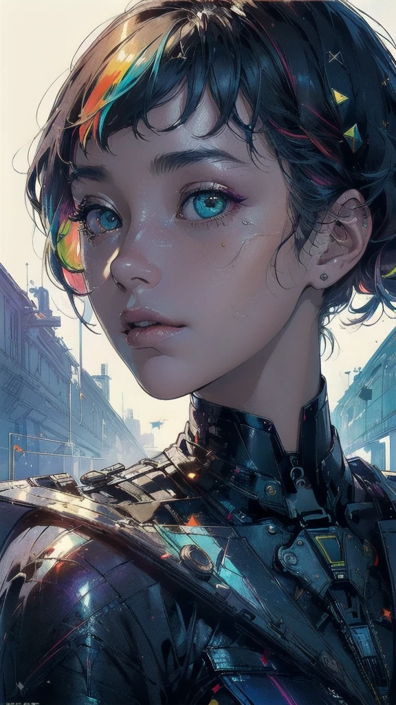 (((masterpiece, highest quality))),(((solo:1.2))),(((1girl:1.2))),32k wallpaper, very detailed, poster, vintage science fiction,(((((geometric cinematic movie poster))))), ((((bauhaus)))),(((abstract))),((((mid century modern)))),(((((portfolio))))),(((((Close-up))))),(((((bust up))))),((((more various angle)))),(((highlight))),((((heterochromia)))),(((complete. detailed face))),(((Extremely talented))),(((most complecated machine))),(((Overall colorfully))),((((((Absolutely gradation background)))))),(((rainbow)))