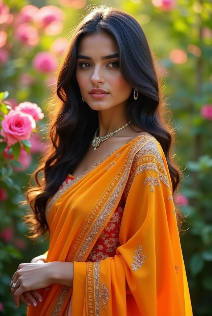 a beautiful model girl in saree more natural look I have to show to my ex and more aesthetic