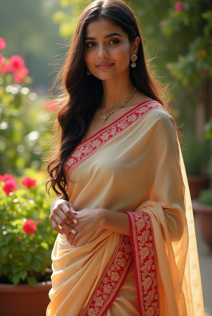 a beautiful model girl in saree more natural look I have to show to my ex and more aesthetic Indian