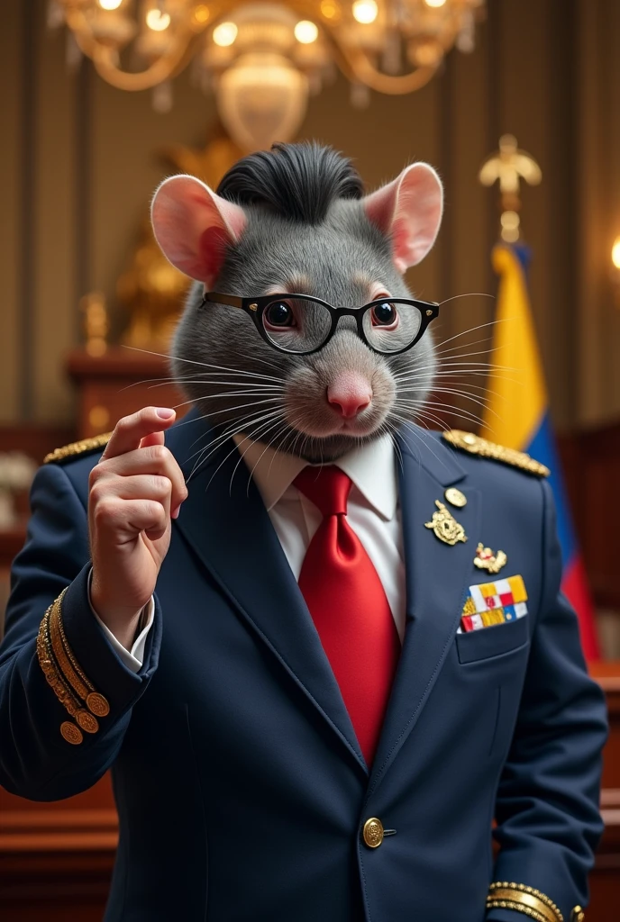 A fusion between Nicolás Maduro and a rat. Make it look presidential 