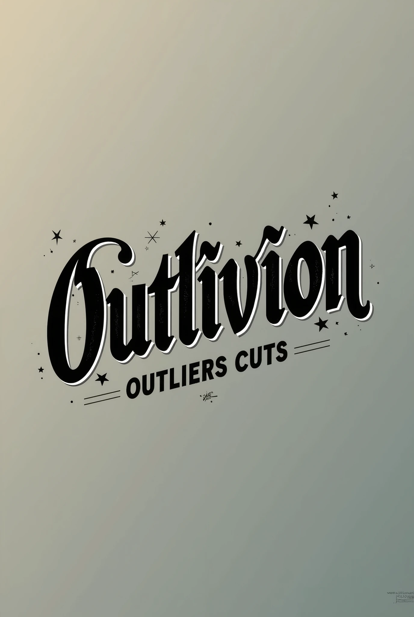 "Design a unique and modern font lettering for the brand 'Outlivion - Outliers Cuts.'