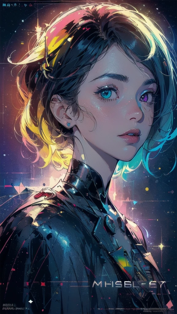 (((masterpiece, highest quality))),(((solo:1.2))),(((1girl:1.2))),32k wallpaper, very detailed, poster, vintage science fiction,(((((geometric cinematic movie poster))))), ((((bauhaus)))),(((abstract))),((((mid century modern)))),(((((portfolio))))),(((((Close-up))))),(((((bust up))))),((((more various angle)))),(((highlight))),((((heterochromia)))),(((complete. detailed face))),(((Extremely talented))),(((most complecated machine))),(((Overall colorfully))),((((((Absolutely gradation background)))))),(((rainbow)))