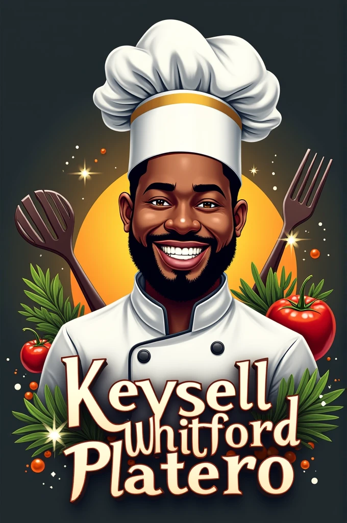 A black chef logo with a chef's hat and the name Keysell Whitford Platero