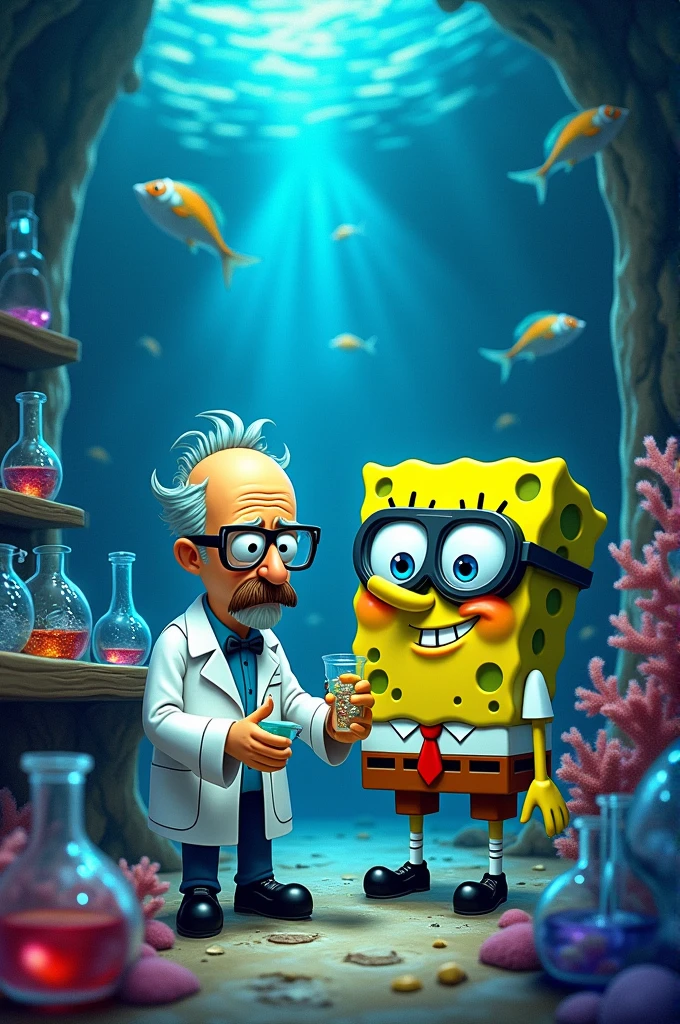 SpongeBob and Walter white making meth