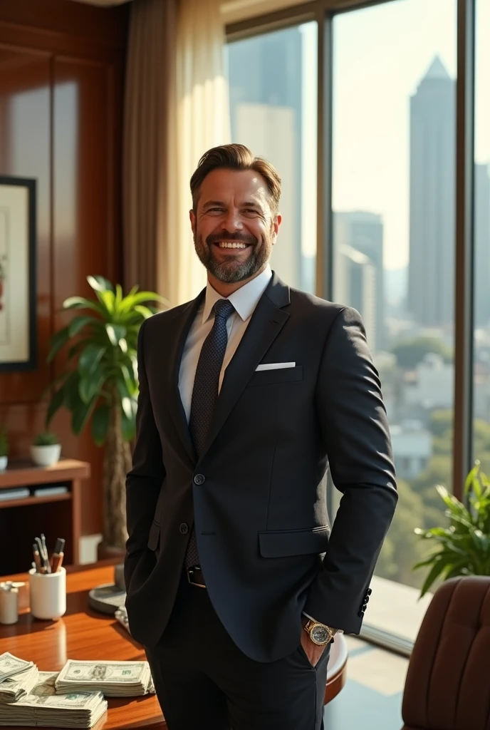 Successful person with a lot of money