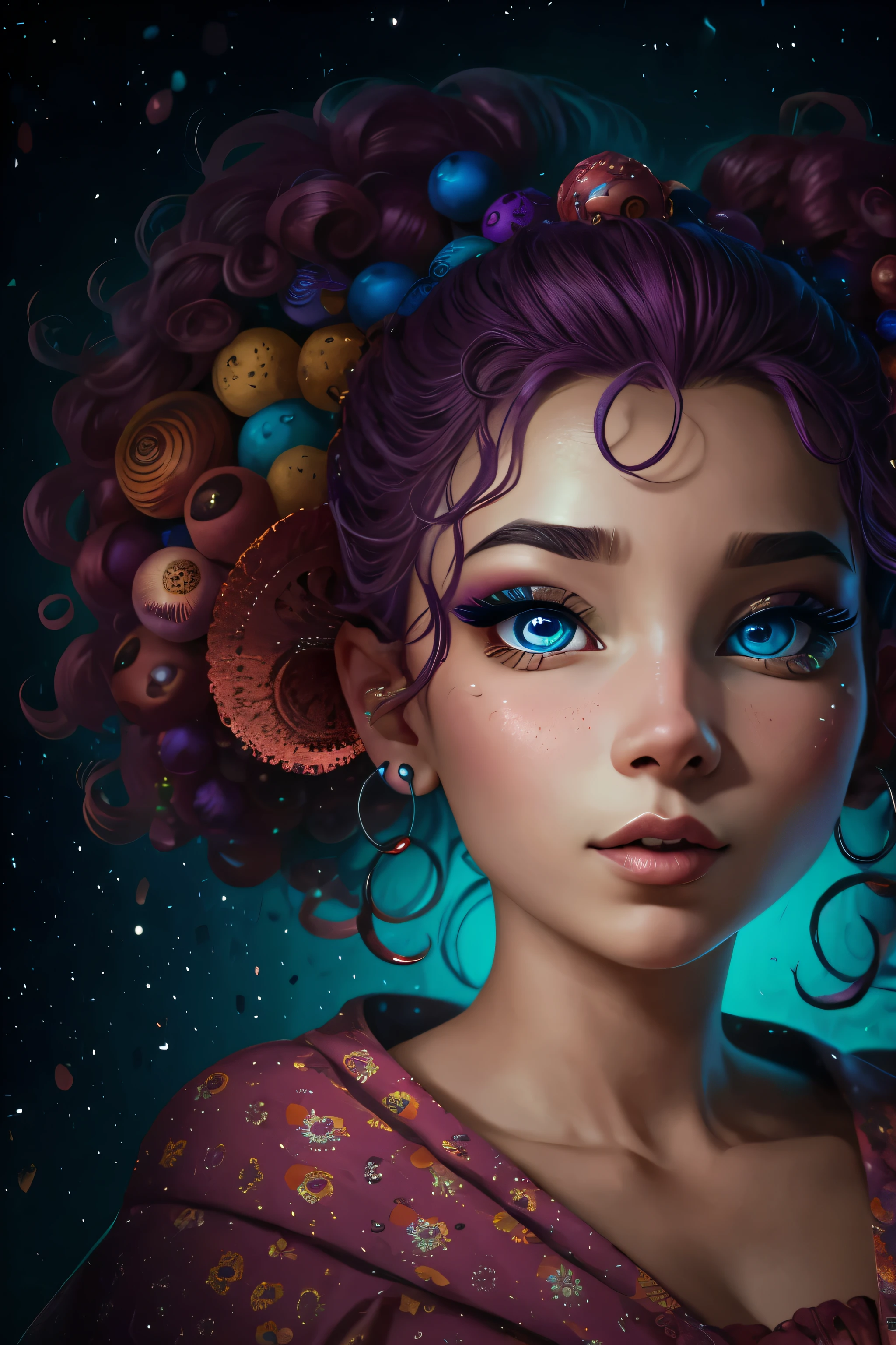 a funny ugly woman, cartoony exaggerated facial expression, oversized features, wacky hairstyle, bright colors, humorous, whimsical, vibrant, quirky, surreal, digital art, highly detailed, 4k, photorealistic, beautiful detailed eyes, beautiful detailed lips, extremely detailed eyes and face, long eyelashes, intricate textures, surreal atmosphere, dynamic composition, dramatic lighting, vivid colors, cinematic mood