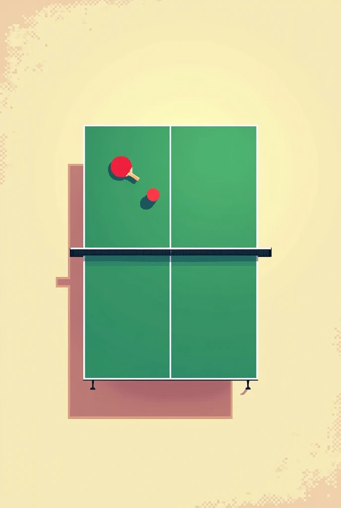 create a pixel art top view of a ping pong table without any objects on top of the table