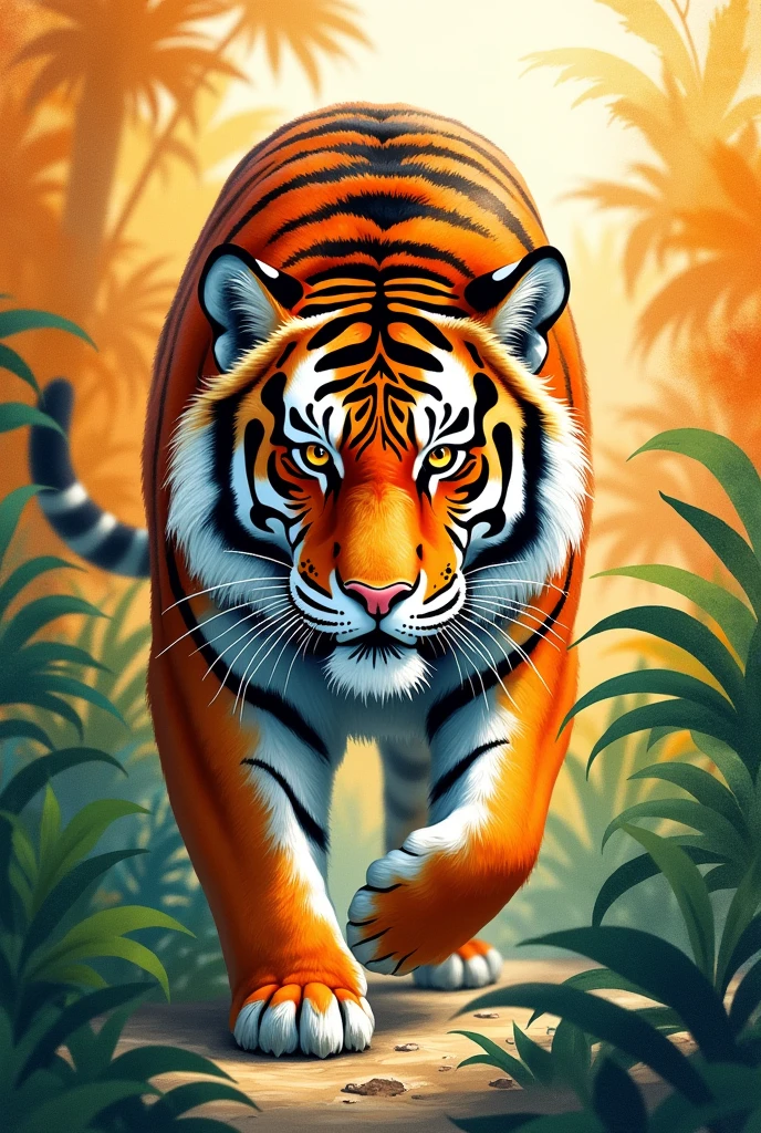 'A Tiger, in Aquarell, unique, tattoo Style'