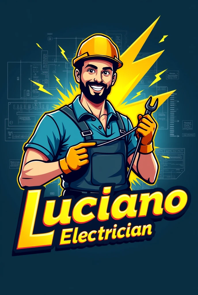 Create an electrician logo with the name Luciano Electrician 