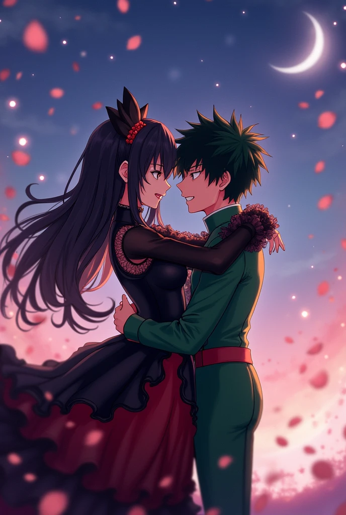 Kurumi Tokisaki hugging Deku