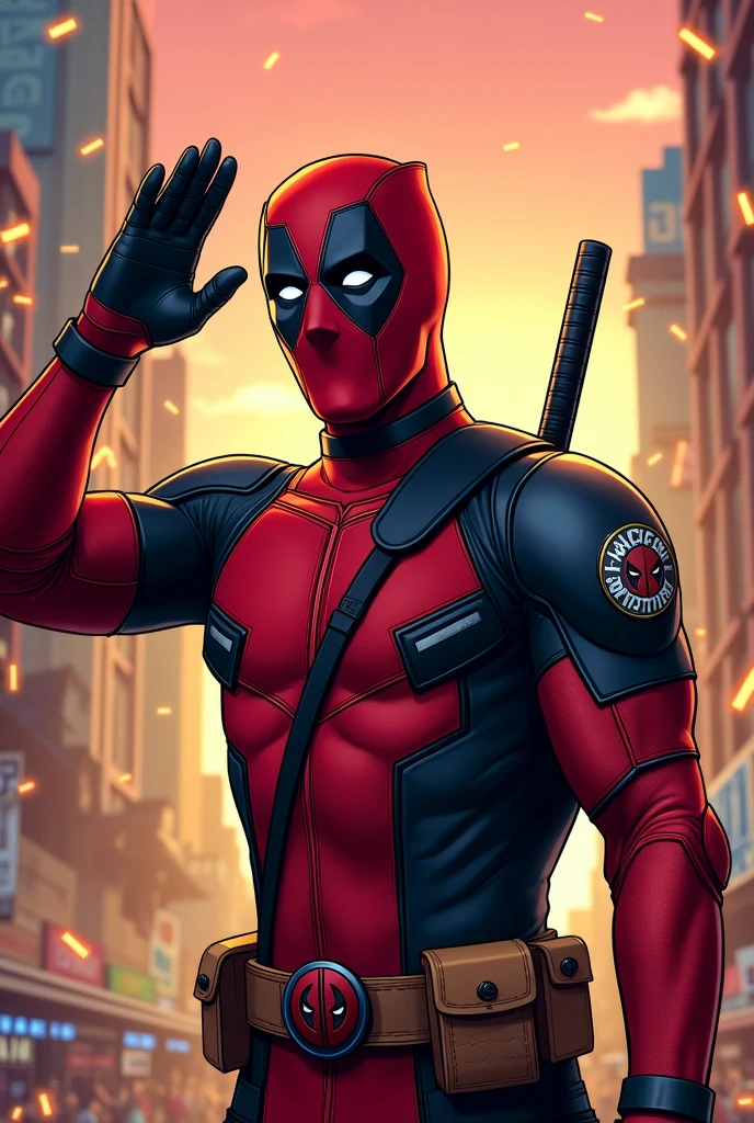 Deadpool saying thank you for your attention