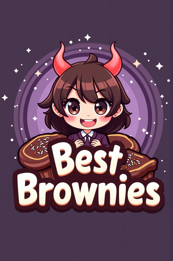 Brownies logo with the name "Best brownies" Kuromi theme 