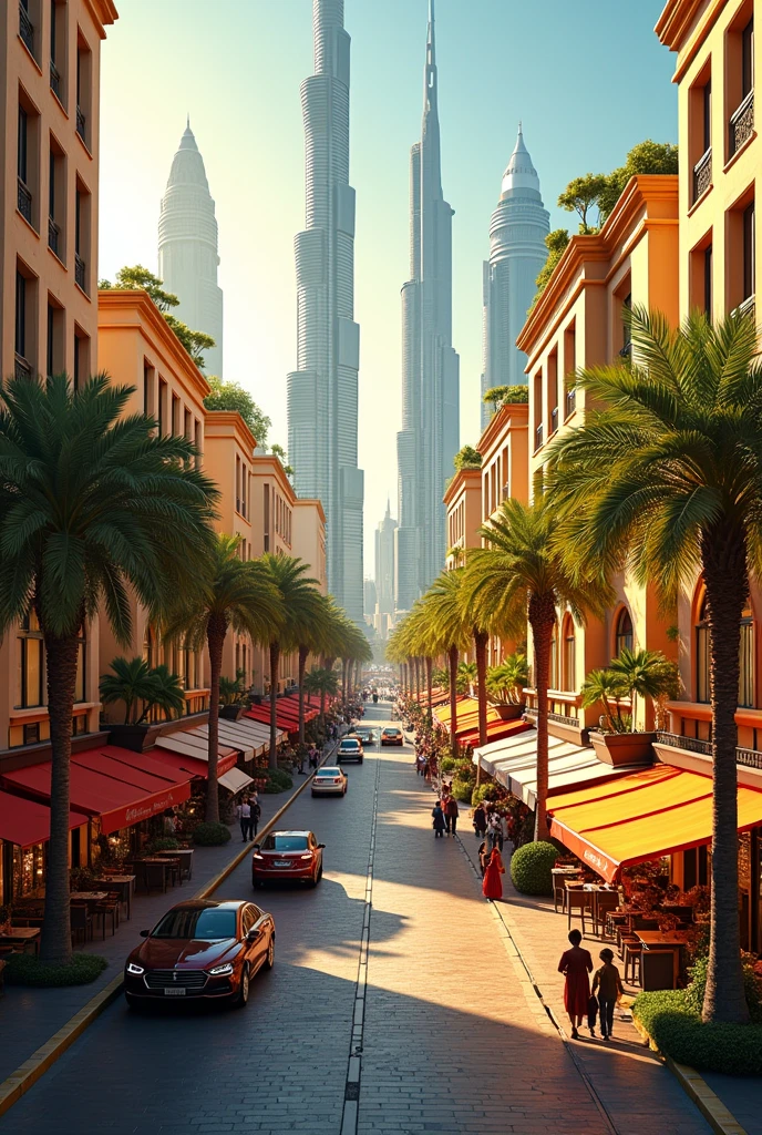 Dubai district from an isometric perspective