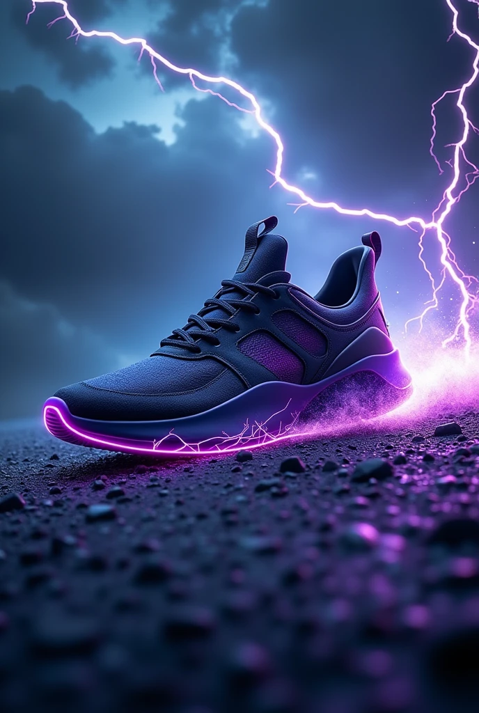 Purple and black with thunder shoe