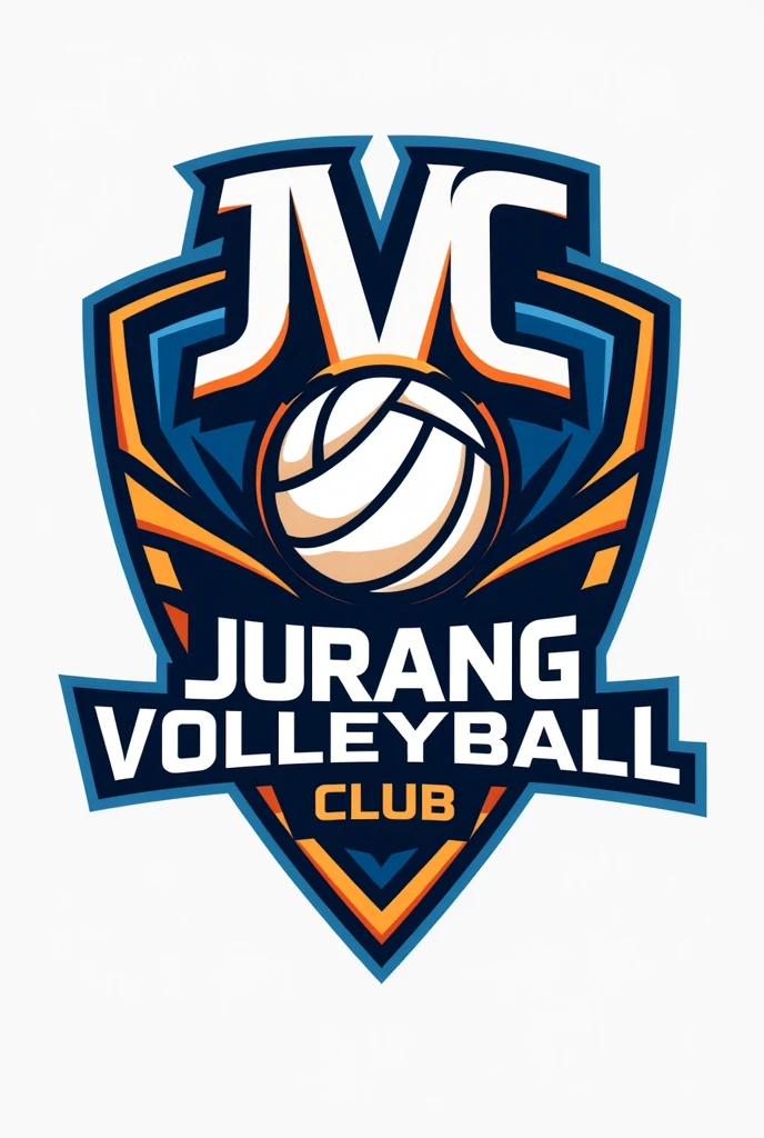 Volleyball club logo with the inscription “JVC” and the text “JURANG VOLLEYBALL CLUB” underneath, using a volleyball logo inside a shield.