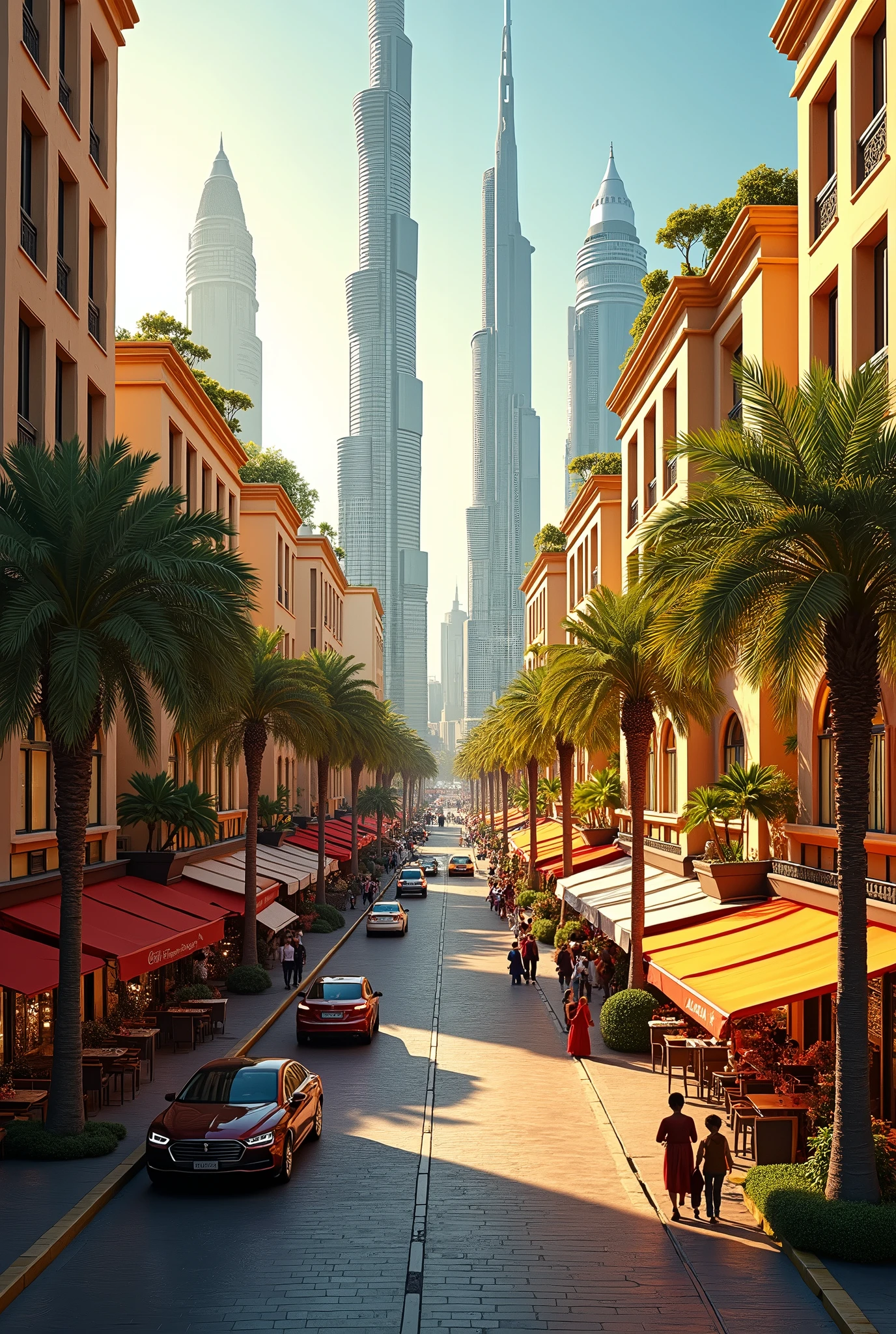 Dubai district from an isometric perspective