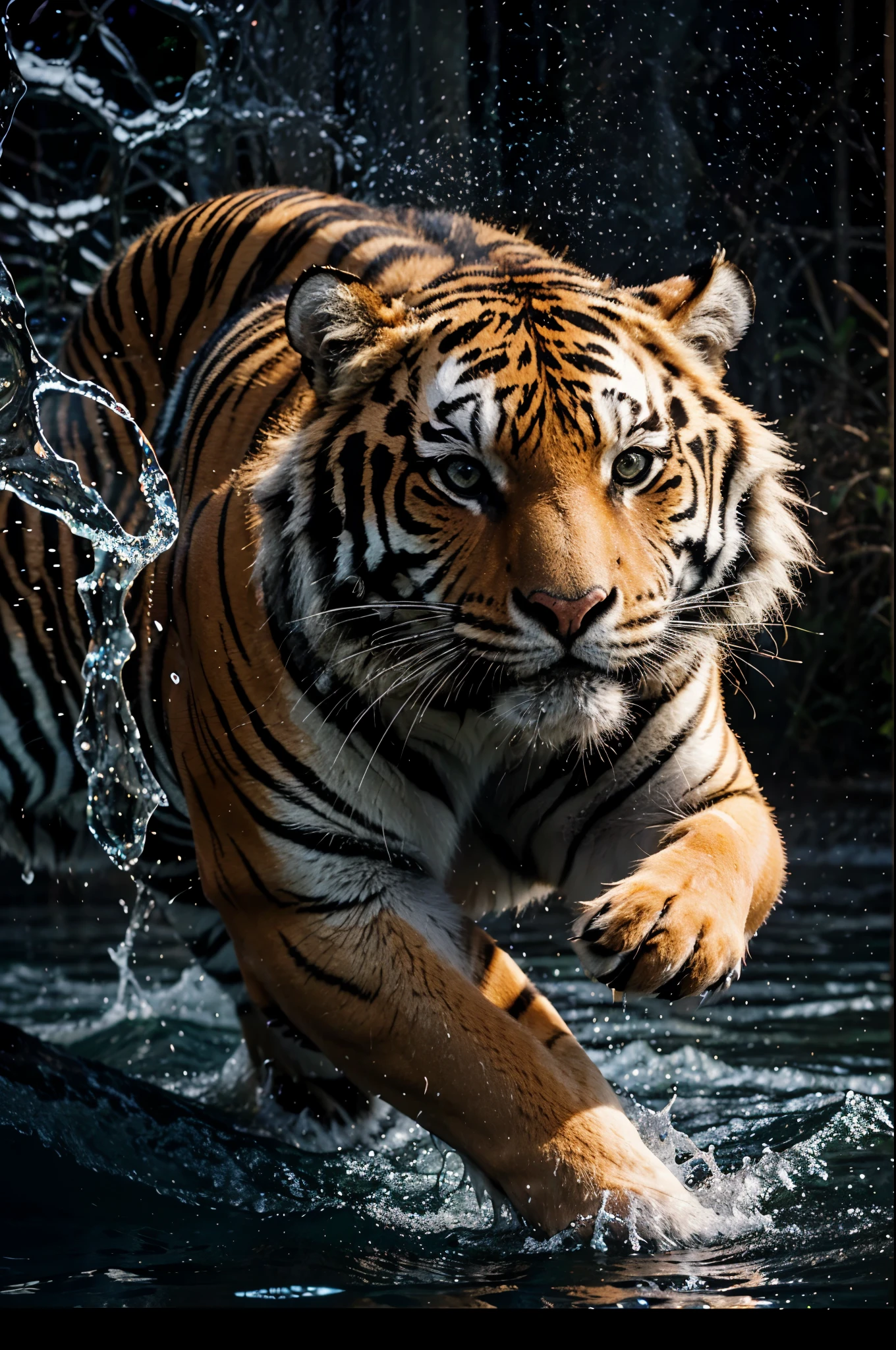 tigre, Macho Tiger, natural, Powerful Tiger, FullHD Photorealistic Tiger, Detailed Realistic Tiger, Tiger Power, Animal, ferocious, photorealism 8k, FullHD 8K Photorealistic Colors, 4K Photorealistic Textures, 4K Photorealism, 8K Photorealism, 4K Photorealistic Texture, 4K Photorealistic Contrast, Photorealistic Depth, ultrahd, Thunders, Photorealistic Shadows, perfect, Detailed Realistic, Waters, Divine, Sky, naturey, Linda, Rendering, photorrealistic, ultra HD, 4K, detailed textures, thunder, detailed shadows, detailed colors, sunset, Sunset, sunset, naturey Linda, black backdrop, sunset, detailed contrast, realistic contrast, high resolution, detailed colors, fire, villany, chic