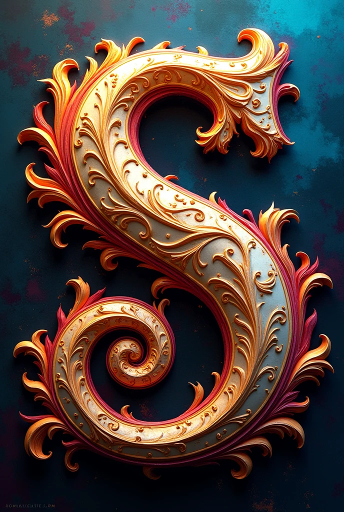 Letter S with guitar pattern 