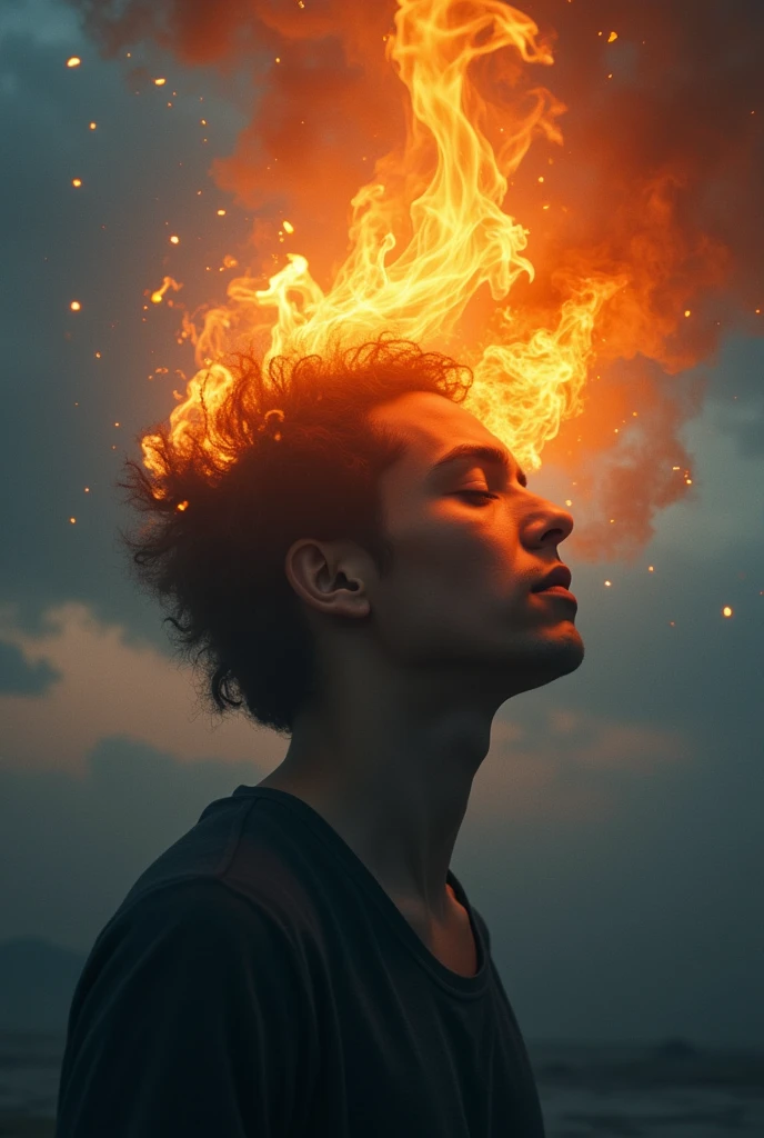 Burning your thoughts concept