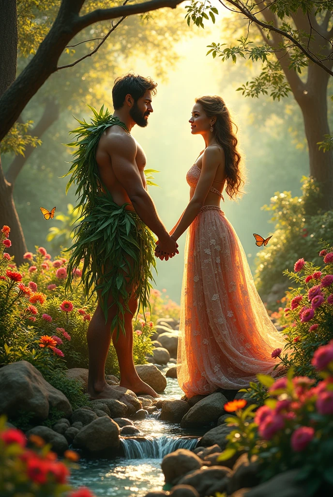 Adam and Eve dressed