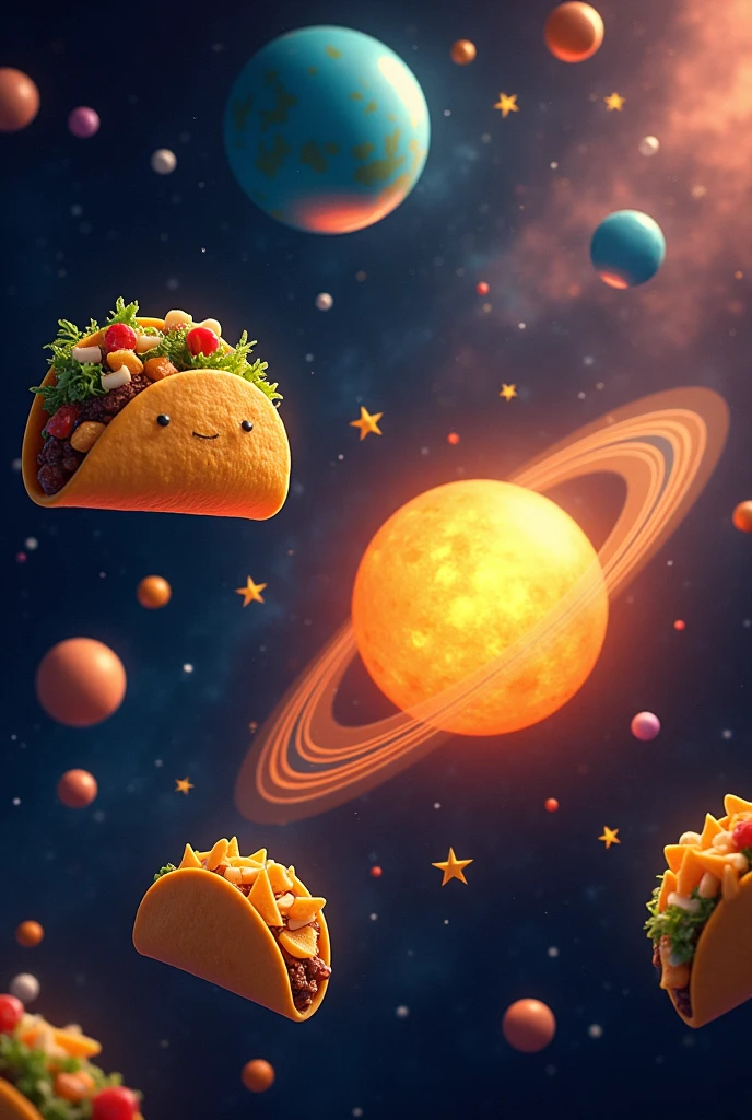 Generate animated tacos in space