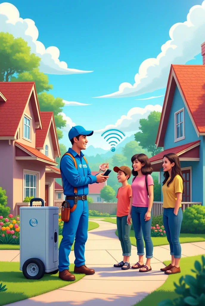 GENERATE AN IMAGE OFFERING HOUSE-TO-HOUSE INTERNET SERVICE