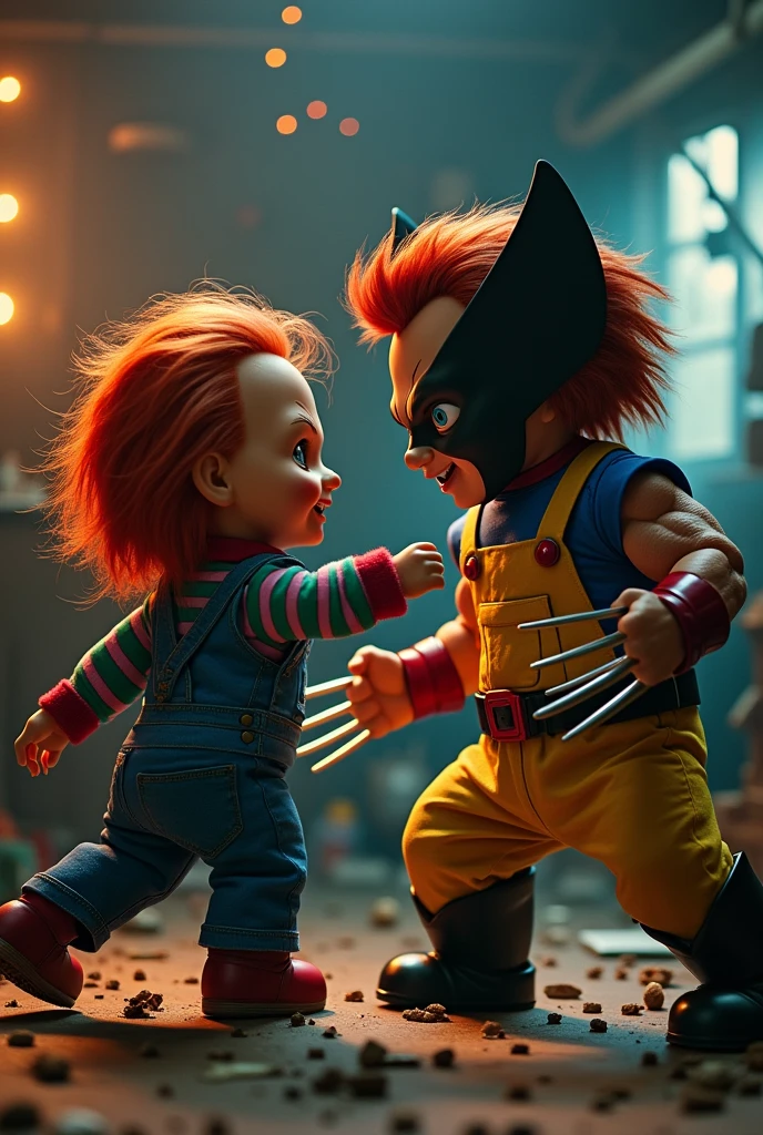 Chucky vs Wolverine
Chucky patea a Wolverine 
