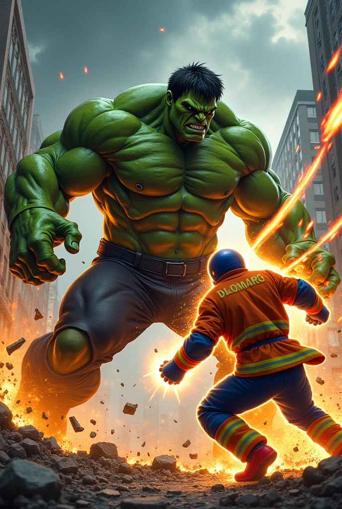 Galo beating up Marvel's Hulk
