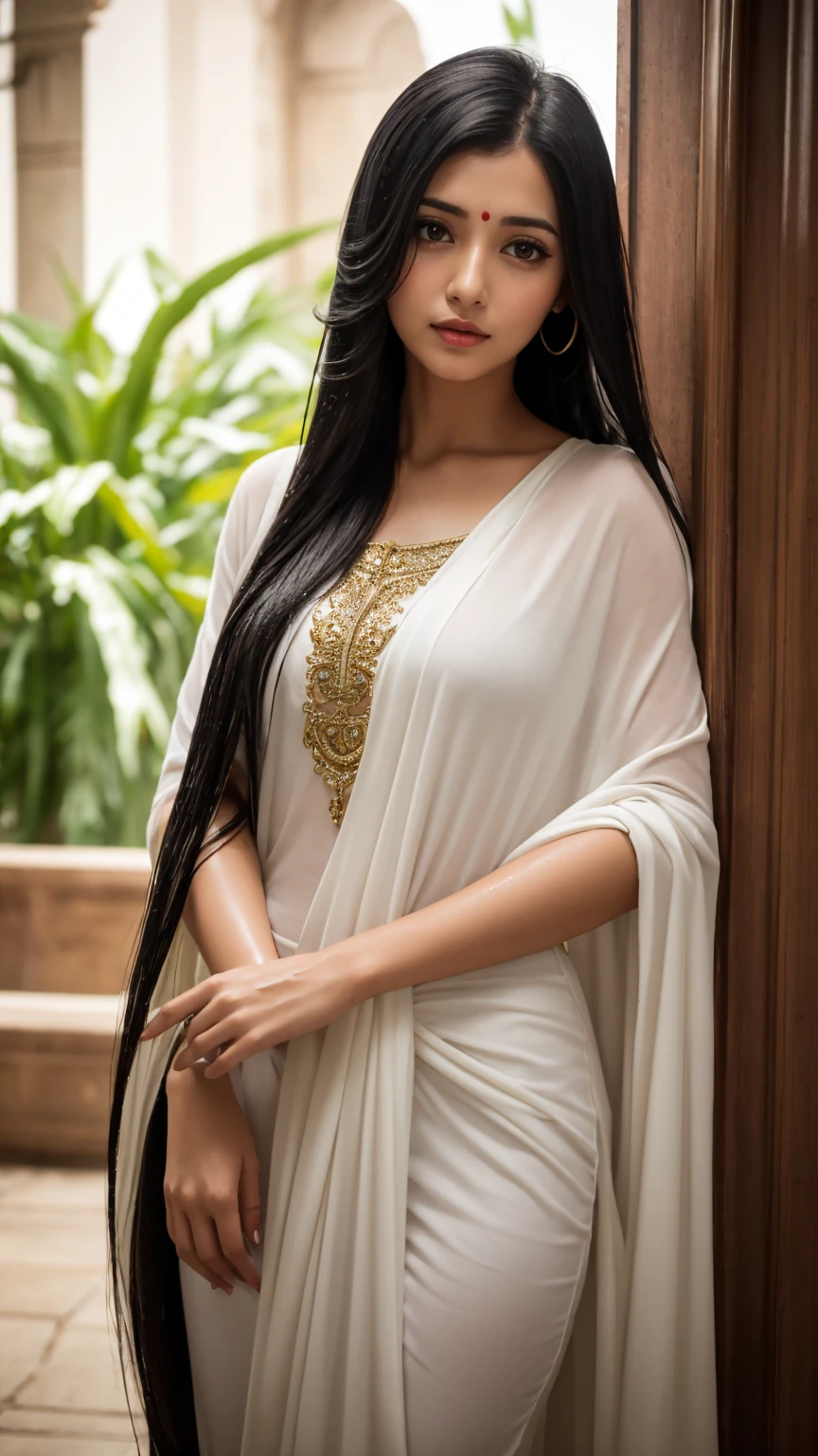 araffeed woman wit, very long very very wet flowing hair, really long, extremely long wet hair, extra long wet hair, elaborate long wett hairstyle, indian empress, elaborate long black wet hairstyle, long  wet hair, indian, long hairs, indian style, long long flowing hair, girl with super long hair, long hair shawl