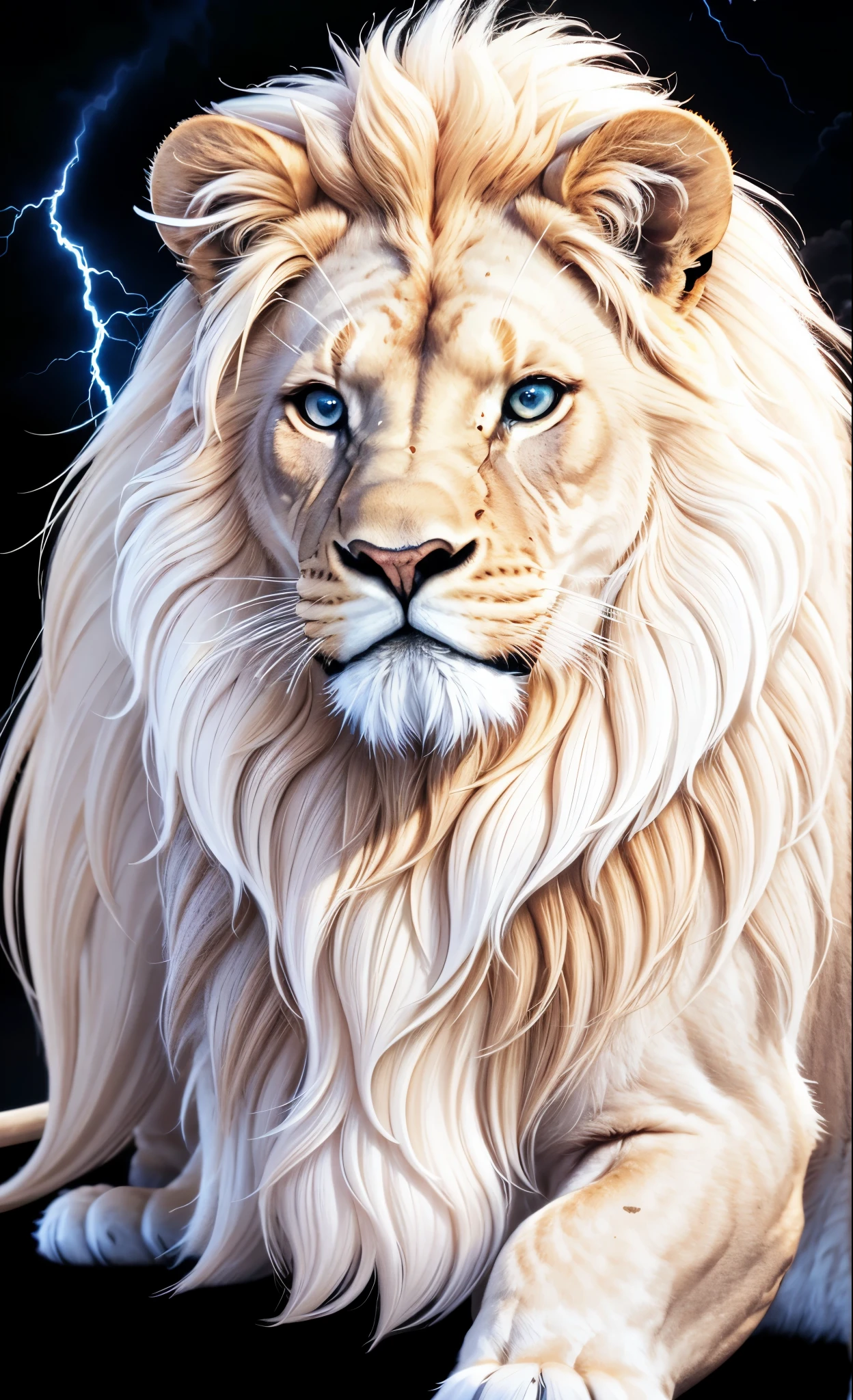 Lion, Divine Lion, naturals, thunder, Realistic Lion, rey, realistic detailed, sunset light, sky, Sol noturno, realistic detailed 16K, Eletricidade Detalhada 8k, Darkness Background, Texturas realistas de 8k, Cores photorrealistic 8k, fire azul, realistic detailed Fire Bolt, sky Light Detailed, Power of thunder, Divine Realistic, gold color, our divine, Golden light, naturey, Linda, Rendering, photorrealistic, UltraHigh definition, 4K, detailed textures, thunder, detailed shadows, detailed colors, neon blue, blue light, lightning strikes, blue power, naturey Linda, Great Divine, peaceful face, naturalss, lightning strike, Electric power screw, detailed contrast, realistic contrast, high resolution, detailed colors, fire, villany, divine creature, 8k FullHD, realistic detailed, 16K, 8k, High definition, detailed contrast, realistic contrast, high resolution, detailed colors, fire, villany, divine creature, 8k Realistic Lion Face, realistic detailed, chic, elegance