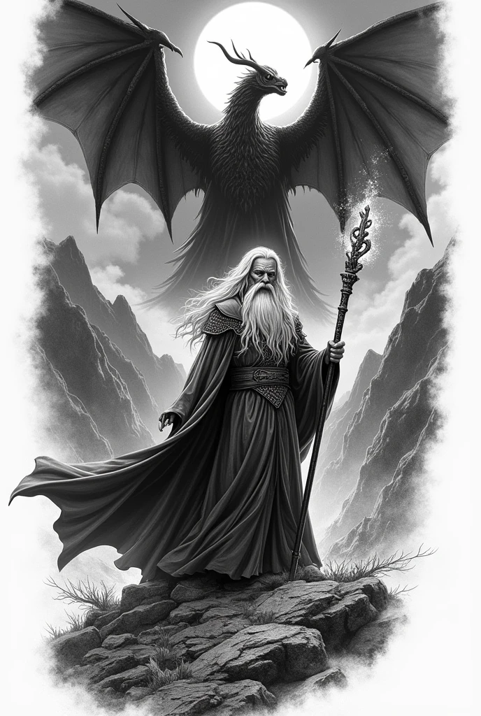 A sleeve tattoo design of the moment "you shall no pass"