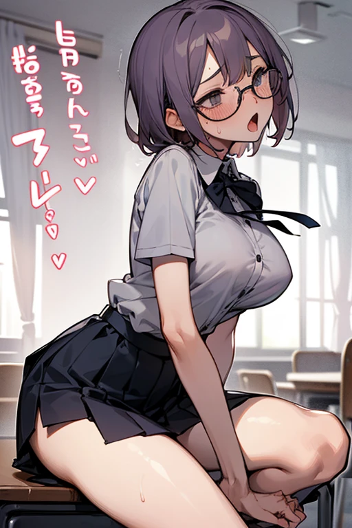 men and women、2 people、lover、perfection、adult、The teacher and the student、uniform、shirt、ribbon、Glasses、Open the chest、Slender、sex appeal、Large Breasts、Bare Skin、shame、scream、Blushing、Sweat、Cloudy white mucus、Erotic、Sexual、Estrus、Sex、rape、穴にpenisを入れる、Leg spread、penis、Open your mouth、tongue、Saliva、Ass、anus、classroom
